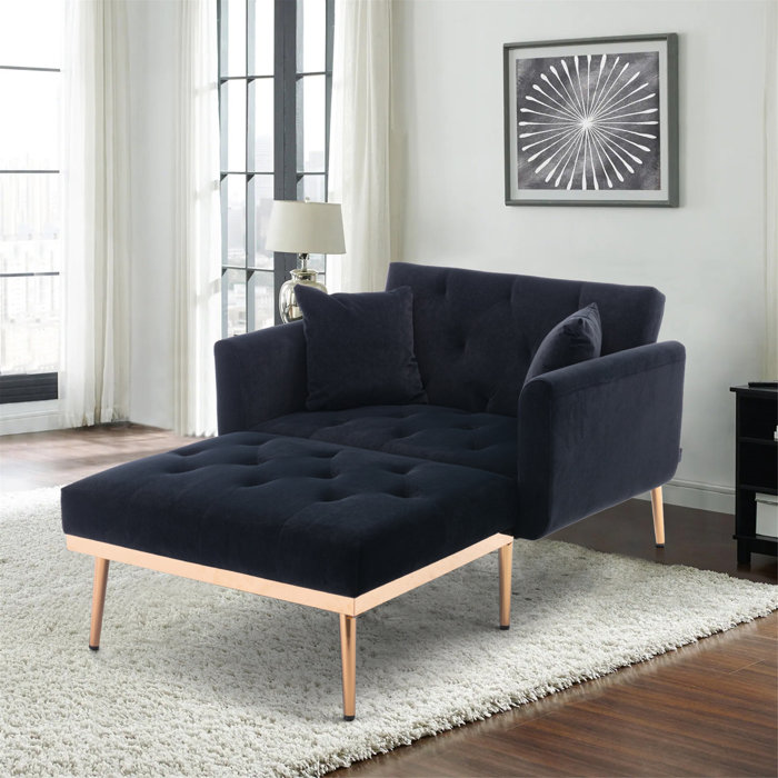 Everly Quinn 40.94'' Wide Tufted Velvet Lounge Chair & Reviews | Wayfair